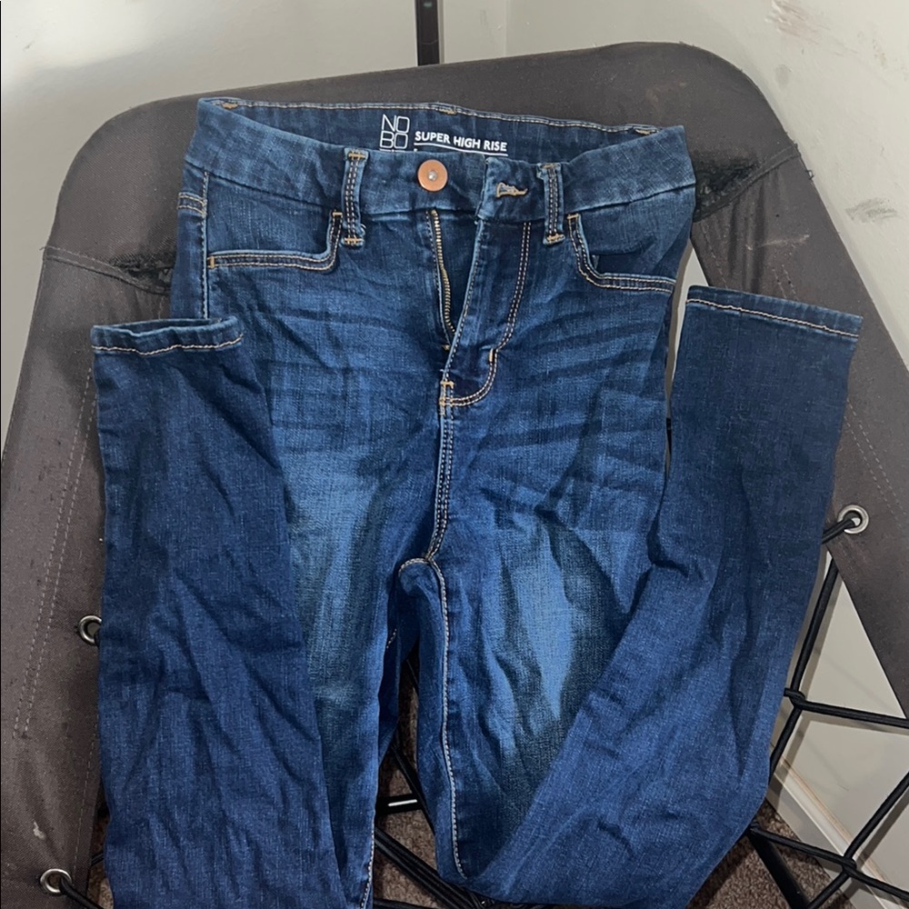 Super High Rise Blue Jeans
